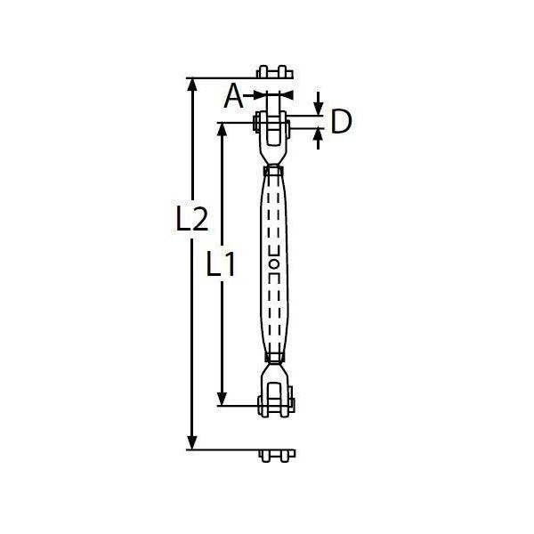 Turnbuckle with Machined Caps - N°2 - comptoirnautique.com