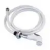 Douchette de pont boitier rond inox + tuyau PVC blanc + douchette plastique