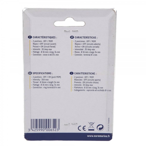 Poussoir étanche 30 A - N°5 - comptoirnautique.com