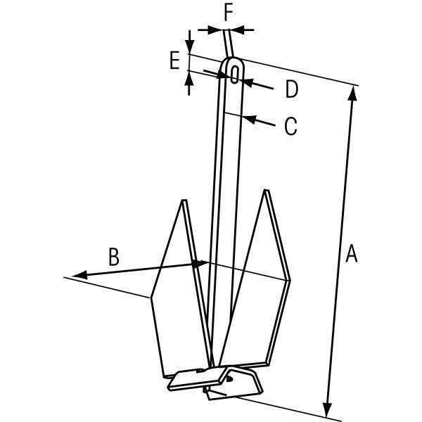 Ancla plana galvanizada - N°3 - comptoirnautique.com