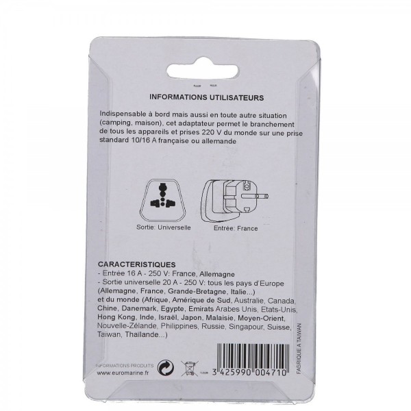 Prise adaptateur de voyage - N°4 - comptoirnautique.com