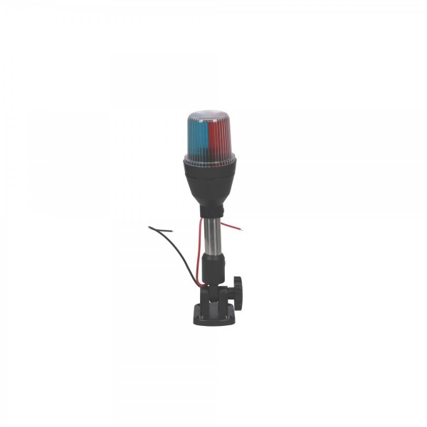 Feu de navigation sur hampe inclinable inox - tricolore - 240mm - N°2 - comptoirnautique.com