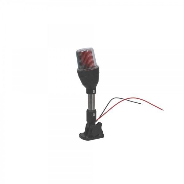 Feu de navigation sur hampe inclinable inox - tricolore - 240mm - N°4 - comptoirnautique.com