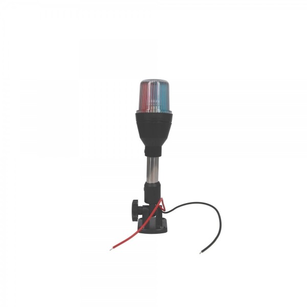 Feu de navigation sur hampe inclinable inox - tricolore - 240mm - N°8 - comptoirnautique.com
