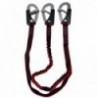 Corda elastica con 3 moschettoni