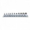 Set of pipe wrenches and sockets