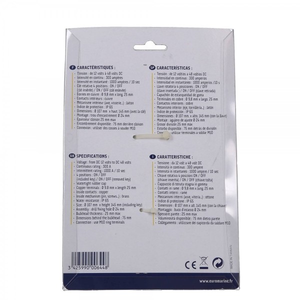 Interruttore di spegnimento della batteria con chiave - N°5 - comptoirnautique.com