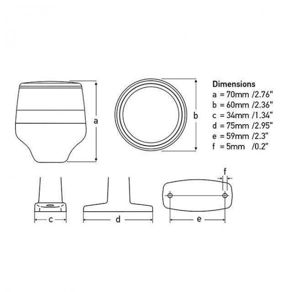 Hella NaviLED 360° Light on a Pole - N°2 - comptoirnautique.com
