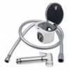 Deck shower with stainless steel housing + silver hose with a smooth surface + stainless steel shower head - N°1 - comptoirnautique.com