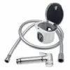 Douchette de pont boitier inox + tuyau argenté surface lisse + douchette inox - N°1 - comptoirnautique.com