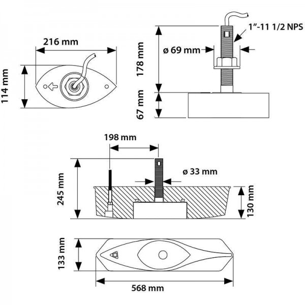 Sonde B260 2D Traversante 1kW - N°3 - comptoirnautique.com