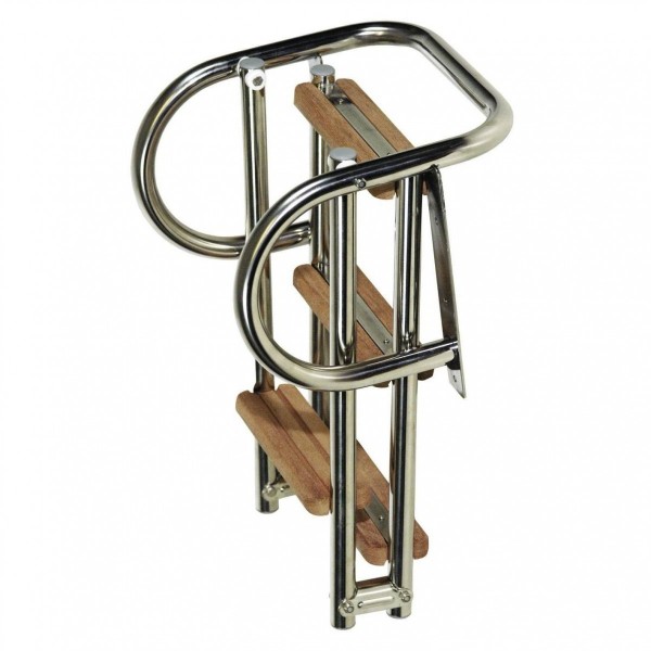 Echelle inox/bois - N°4 - comptoirnautique.com