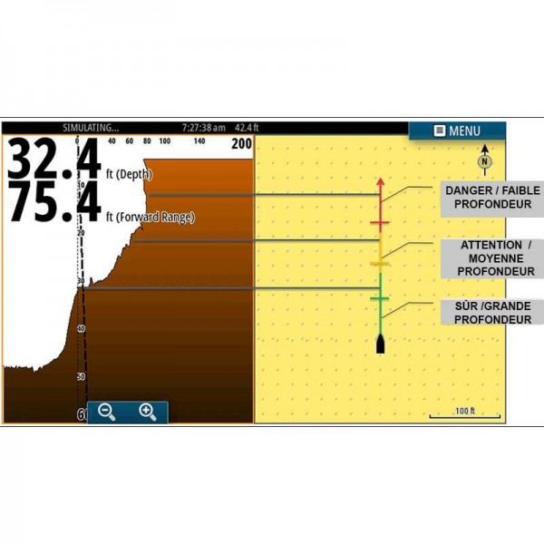Sonde ForwardScan® vue 2D superposée sur carte - N°9 - comptoirnautique.com