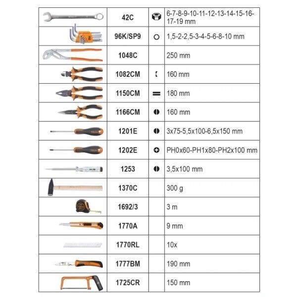 Mala compacta para 100 ferramentas 2054E/E-100 - N°2 - comptoirnautique.com