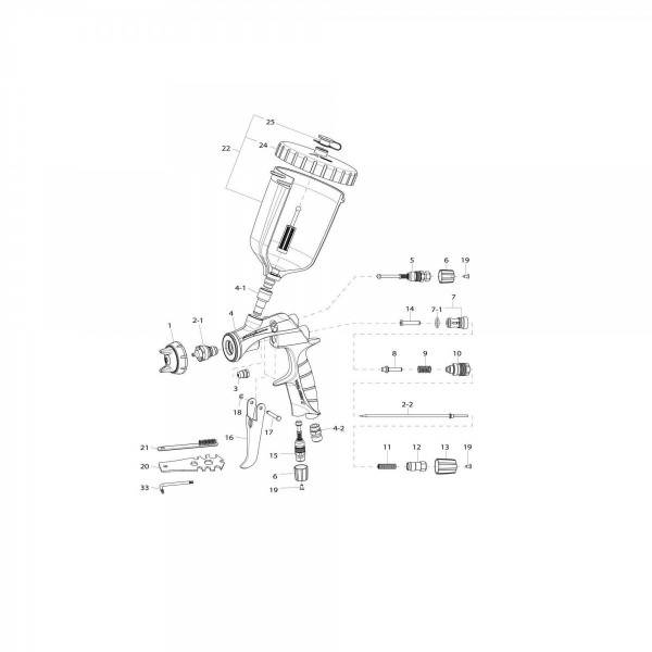 Pistolet WS400 evo clear + godet 600ML - buse 1,4 - N°2 - comptoirnautique.com