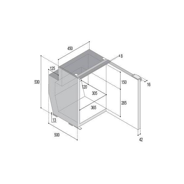 Ein-Tür-Kühlschränke -, 62 l -, C62 CHR - N°2 - comptoirnautique.com