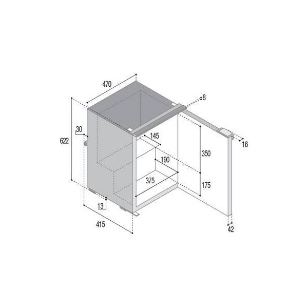 Frigoríficos de porta única -, 60 L -, C60 CHR - N°3 - comptoirnautique.com