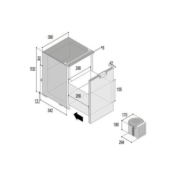 Frigoríficos com uma gaveta: - 42L - C42DW CHR - N°3 - comptoirnautique.com