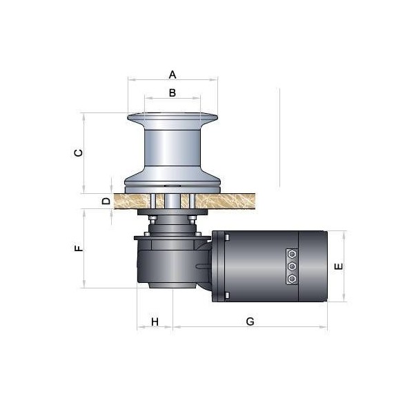 Cabestan Nestor 1000W - 12V - N°2 - comptoirnautique.com