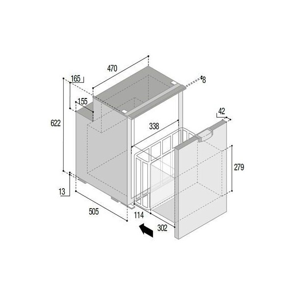 Einfachschubladen-Kühlschrank mit Gefrierfach „ - “ C90DWi CHR - Schwarz - 90 l - 12-24 V - R600a - N°2 - comptoirnautique.com