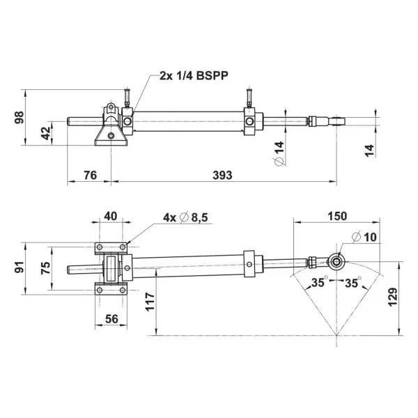 Cilindro hidráulico de aluminio para motor intraborda - N°4 - comptoirnautique.com