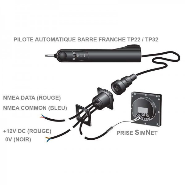 Prise étanche pour pilotes automatiques Simrad - N°1 - comptoirnautique.com