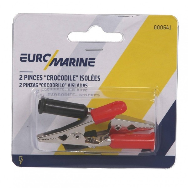 Pinza cocodrilo aislada « - », 50 mm, negra + roja, « - », el par - N°2 - comptoirnautique.com