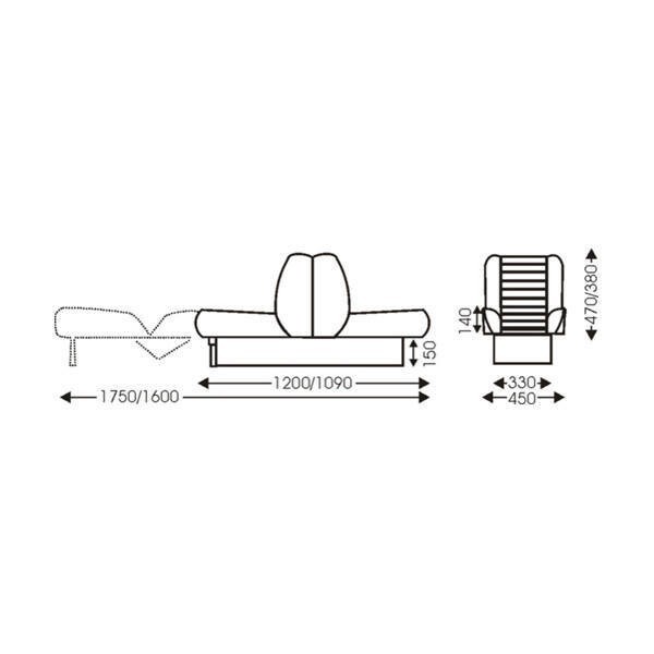Banco Touring -, com os encostos virados um para o outro - 1600 mm - N°3 - comptoirnautique.com