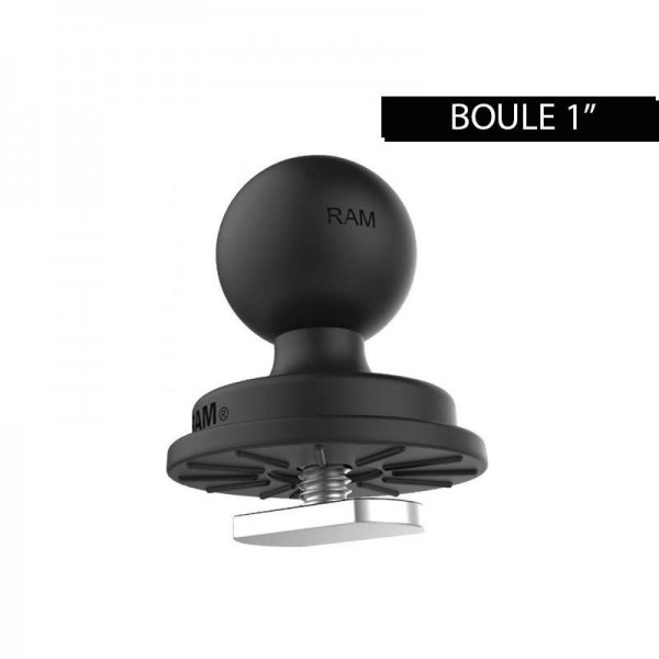 Boule 1" avec une fixation en T à fixer sur rail - N°2 - comptoirnautique.com