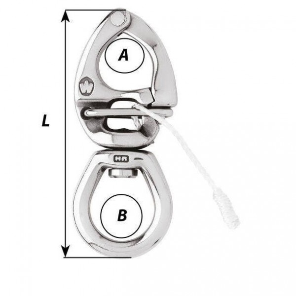 Moschettone HR ad apertura sotto carico - Occhiello grande - 110 mm - N°2 - comptoirnautique.com
