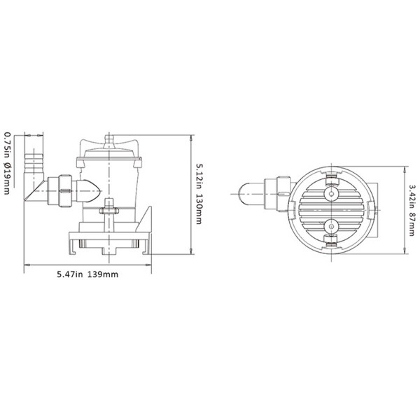 Pompa di sentina con base a filtro per montaggio laterale - N°2 - comptoirnautique.com