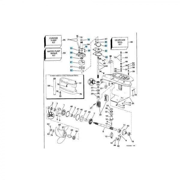 Kit pompe à eau pour moteurs Johnson - Evinrude - N°2 - comptoirnautique.com