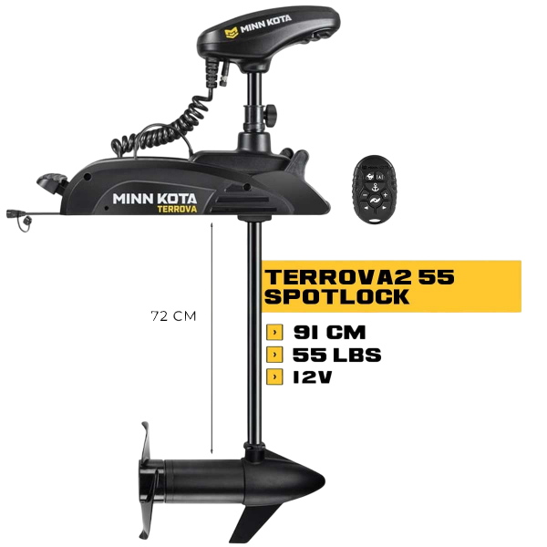 Motor dianteiro TERROVA2 de 55 libras SpotLock, especial para caiaque - N°2 - comptoirnautique.com