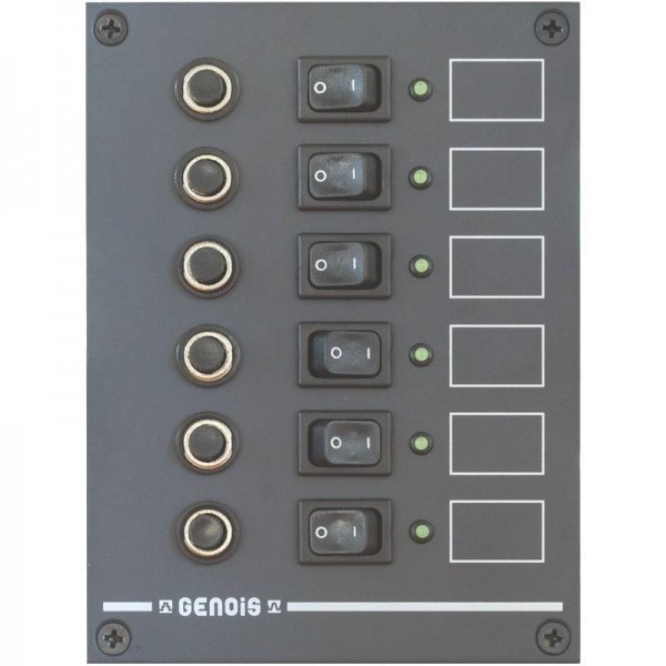 Tableau électrique 6 disjoncteurs + 6 voyants LED - N°2 - comptoirnautique.com 