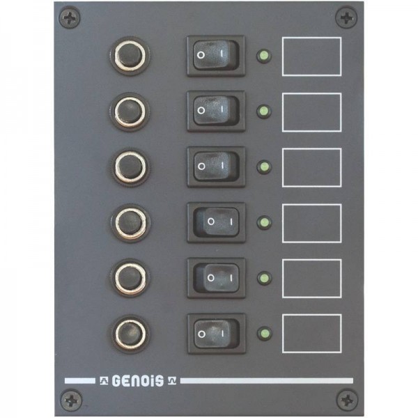 Genois Tableau électrique 6 disjoncteurs + 6 voyants LED DT510