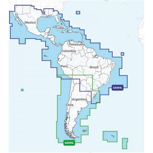 Carta Náutica Navionics Plus Large México Caribe Brasil NASA004L