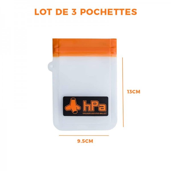 Pochette étanche IPX8 taille XS - ORGADRYZER - Lot de 3 - N°2 - comptoirnautique.com