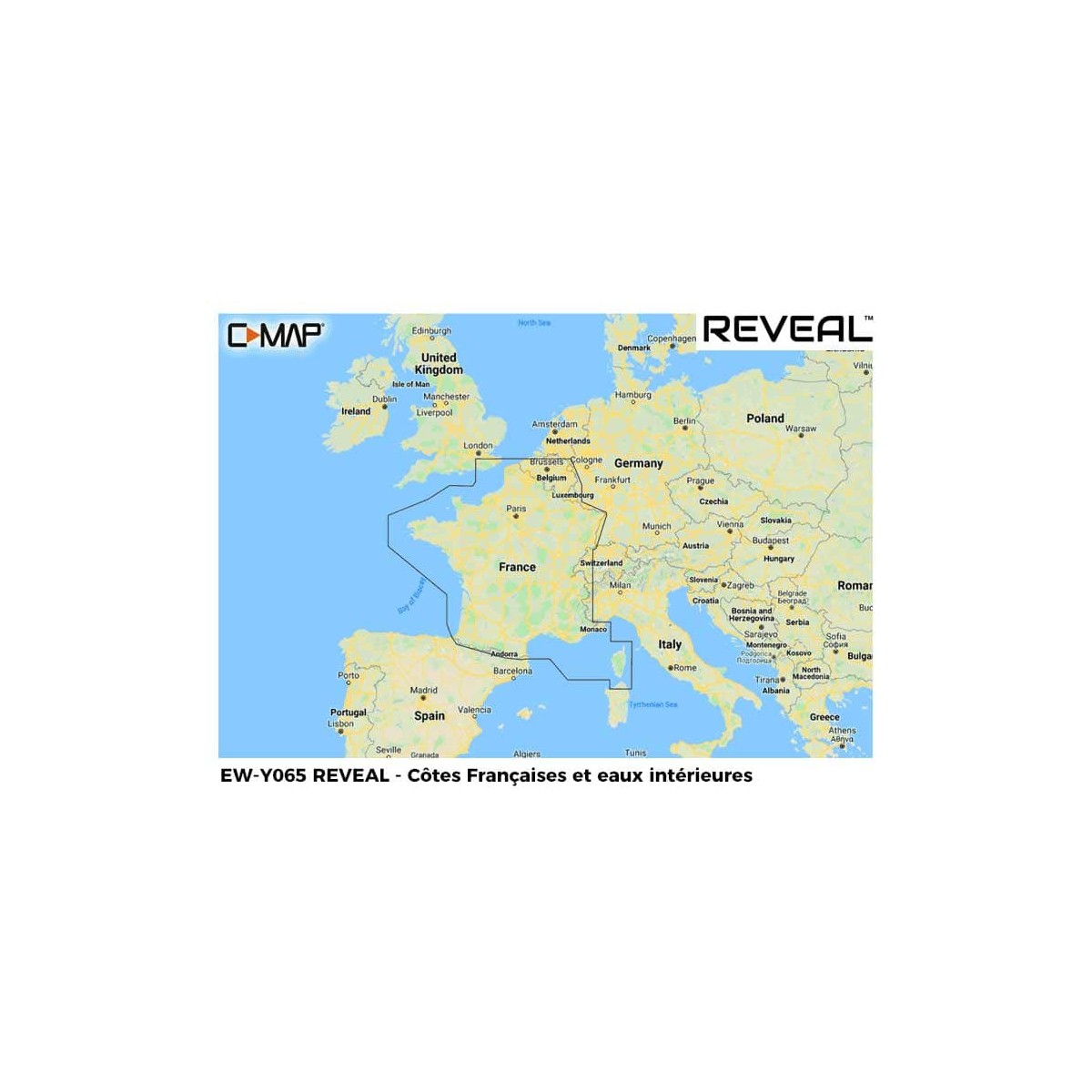 Carte C-MAP REVEAL Y065 Côtes Françaises et eaux intérieures