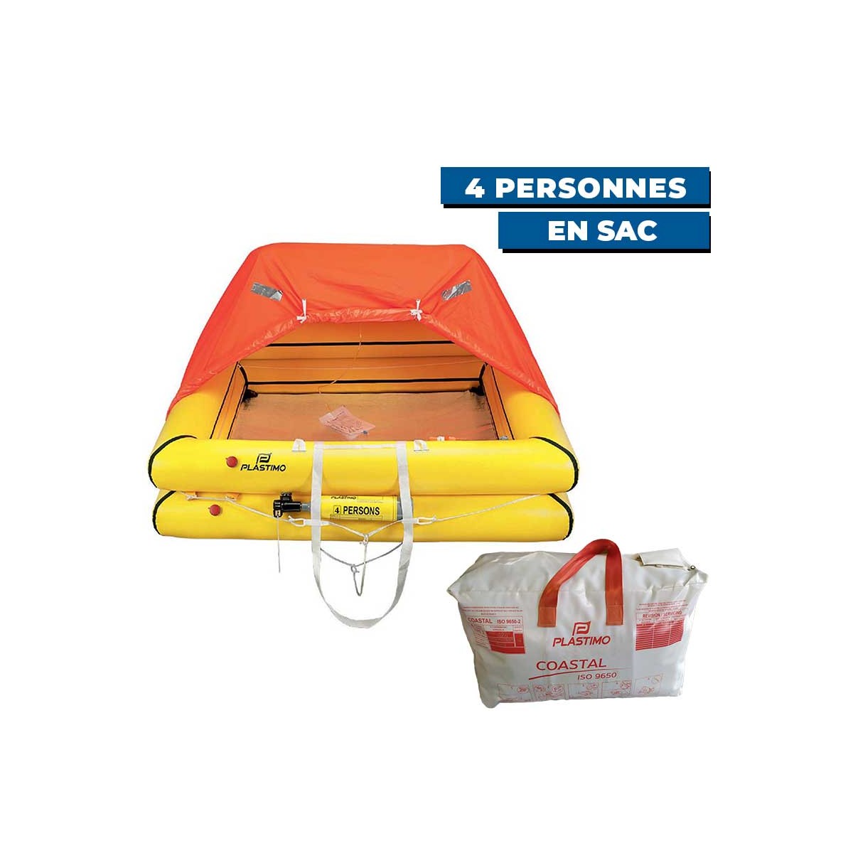 Radeau de survie côtier Coastal Plastimo 4 personnes sac