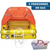 Radeau de survie hauturier Plastimo Transocéan avec armement allégé -24H 4 personnes sac - N°3 - comptoirnautique.com