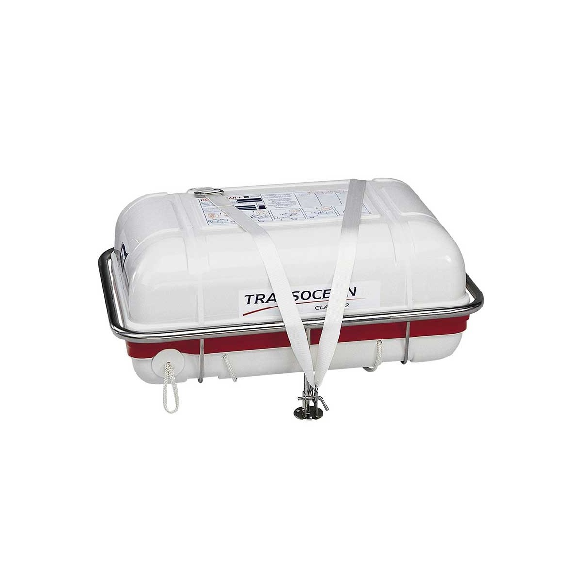 Support plat pont avec sangles pour container de radeaux de survie Plastimo