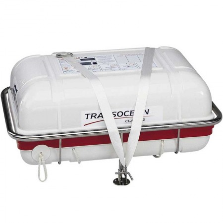 Support plat pont avec sangles pour container de radeaux de survie Plastimo