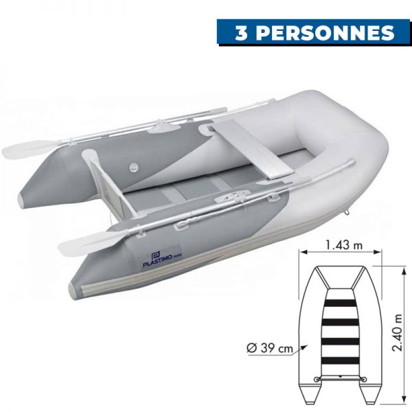 Annexe gonflable bateau RAID - 3 personnes - grise - N°11 - comptoirnautique.com
