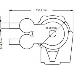 Pompe pour évier à pied double effet Plastimo dimensions vue de dos