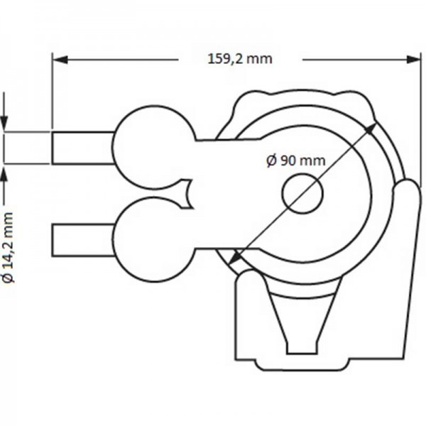 Pompe pour évier à pied double effet Plastimo dimensions vue de dos - N°2 - comptoirnautique.com