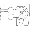 Pompe pour évier à pied double effet Plastimo dimensions vue de dos - N°2 - comptoirnautique.com