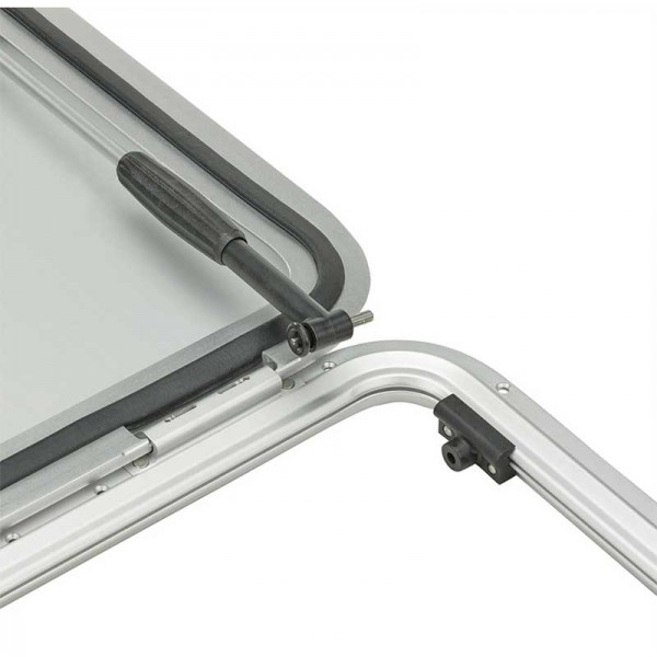 Panneau de pont plein Lanterneau aluminium brut Plastimo ouvert à 180° pour bateau ou fourgon aménagé - N°3 - comptoirnautique.com