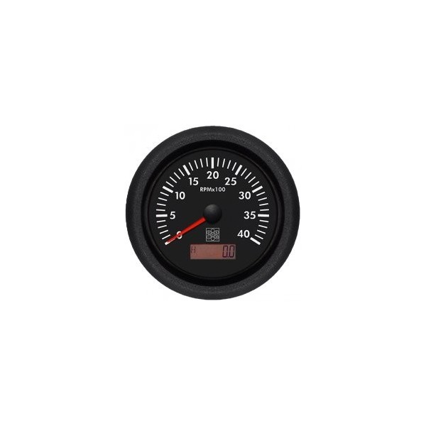 Contador de rotações com contador de horas 100mm - 12/24V 0-4000 rpm - Terminal W - N°1 - comptoirnautique.com 