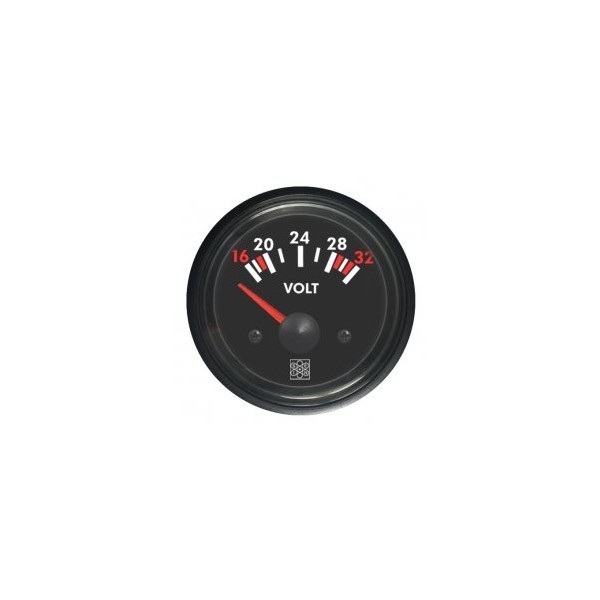 Voltímetro 16-32V Analógico aguja roja DIA. 52mm - N°1 - comptoirnautique.com 