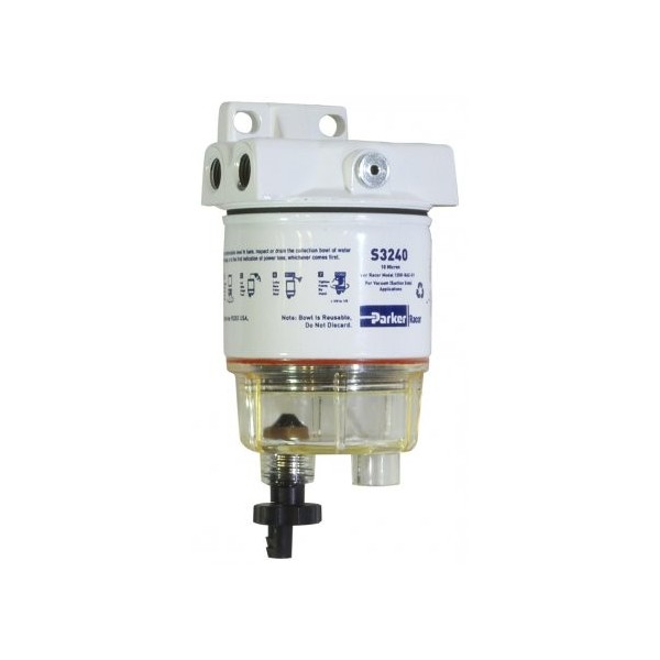 Filtre séparateur essence bol transparent 140l/h - N°1 - comptoirnautique.com